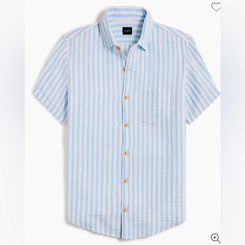 J. Crew Factory NWT Men’s Slim Short Sleeve 100% Cotton Gauze Shirt Size XXL